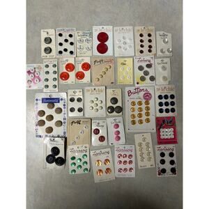 Vintage Buttons Assorted Sizes,‎ Shapes, Styles, Colors and Brands NOS